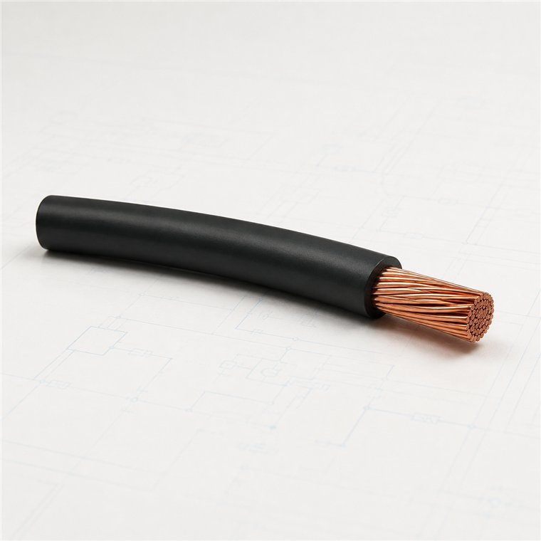 Cable eléctrico negro calibre 10 con conductor de cobre