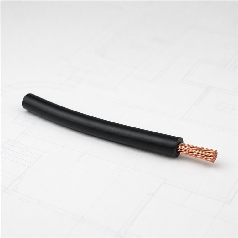 Cable eléctrico negro calibre 12 con conductor de cobre